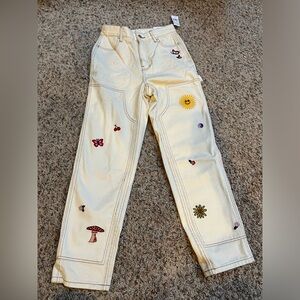 PacSun High Rise Carpenter Pants with embroidered details